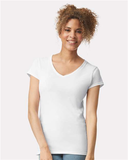 Gildan 64V00L - Women's Softstyle V-Neck T-Shirt - White