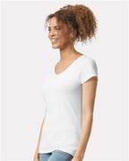 Gildan 64V00L - Women's Softstyle V-Neck T-Shirt - White