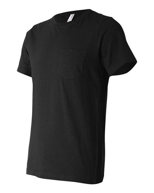 BELLA + CANVAS 3021 - Men's Jersey Pocket Tee - Black