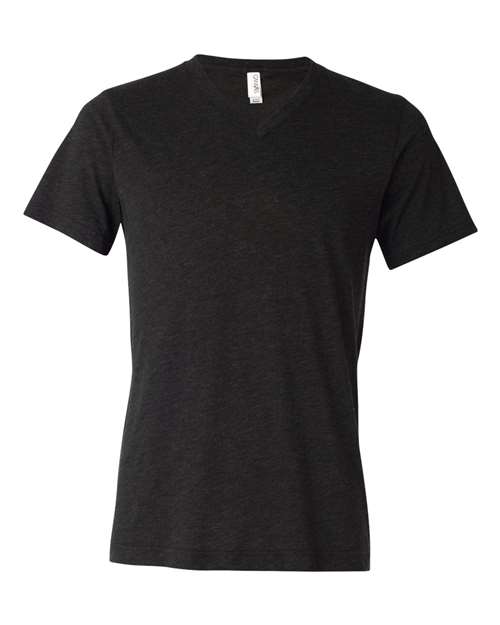 BELLA + CANVAS 3415 - Unisex Triblend V-Neck Tee - Charcoal Black Triblend