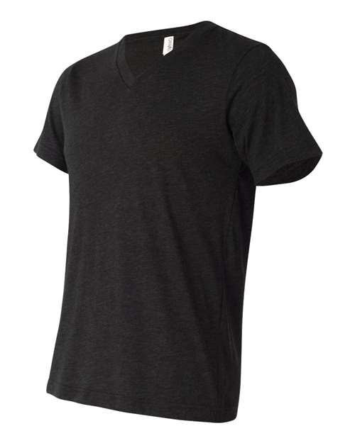 BELLA + CANVAS 3415 - Unisex Triblend V-Neck Tee - Charcoal Black Triblend
