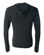 BELLA + CANVAS 3939 — Unisex Triblend Lightweight Full-Zip Hooded Long Sleeve Tee — Charcoal Black Triblend (flat)