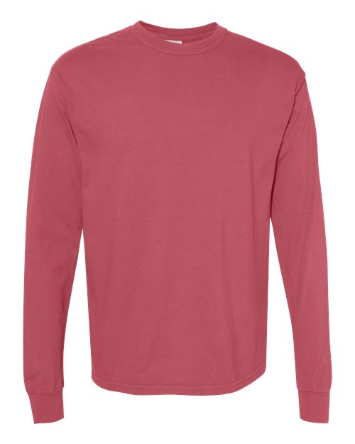 Comfort Colors 6014 - Unisex Garment-Dyed Heavyweight Long Sleeve T-Shirt - Crimson