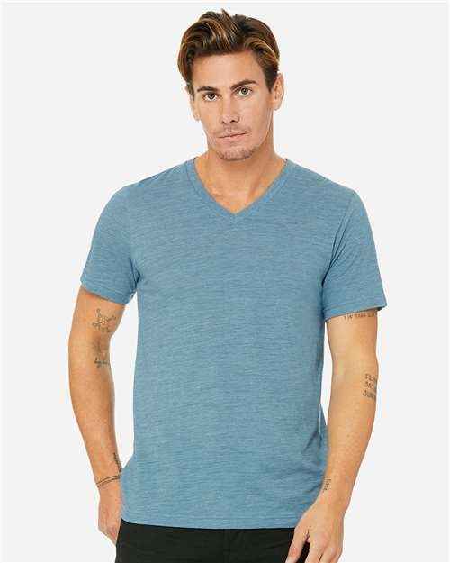 BELLA + CANVAS 3655 - Unisex Textured Jersey V-Neck Tee