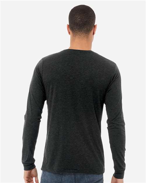 BELLA + CANVAS 3513 - Unisex Triblend Long Sleeve Tee - Charcoal Black Triblend