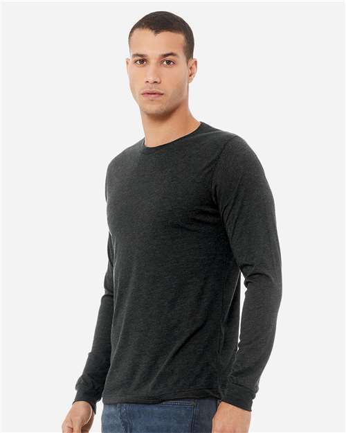 BELLA + CANVAS 3513 - Unisex Triblend Long Sleeve Tee - Charcoal Black Triblend