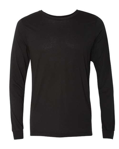 BELLA + CANVAS 3513 - Unisex Triblend Long Sleeve Tee - Solid Black Triblend