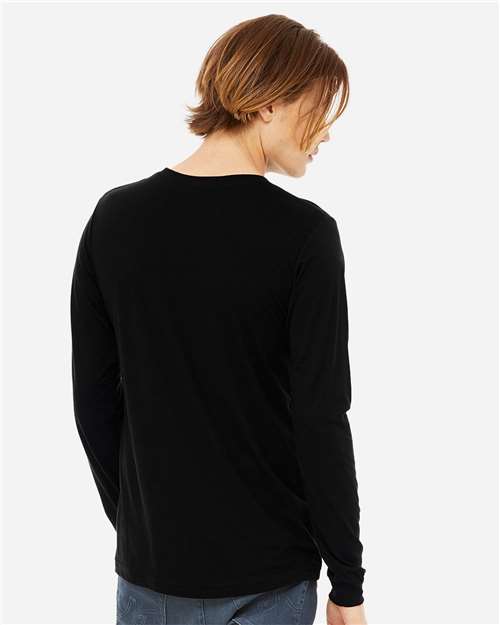 BELLA + CANVAS 3513 - Unisex Triblend Long Sleeve Tee - Solid Black Triblend