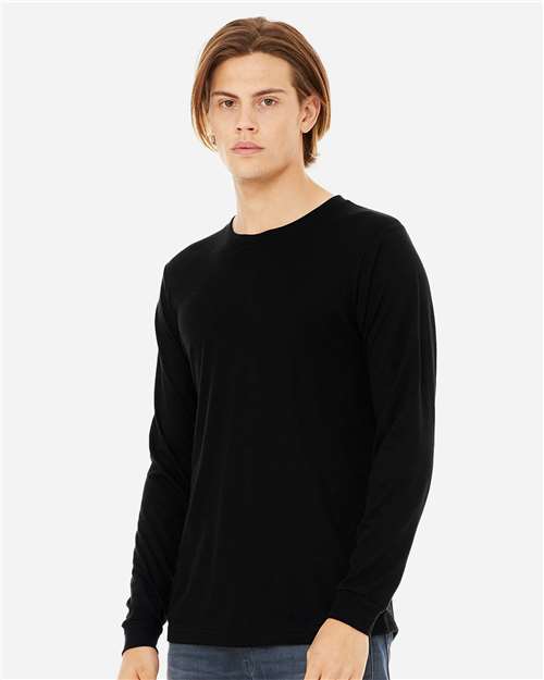 BELLA + CANVAS 3513 - Unisex Triblend Long Sleeve Tee - Solid Black Triblend