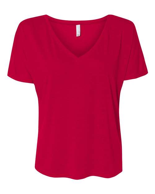BELLA + CANVAS 8815 - Womens Slouchy V-Neck Tee - Red