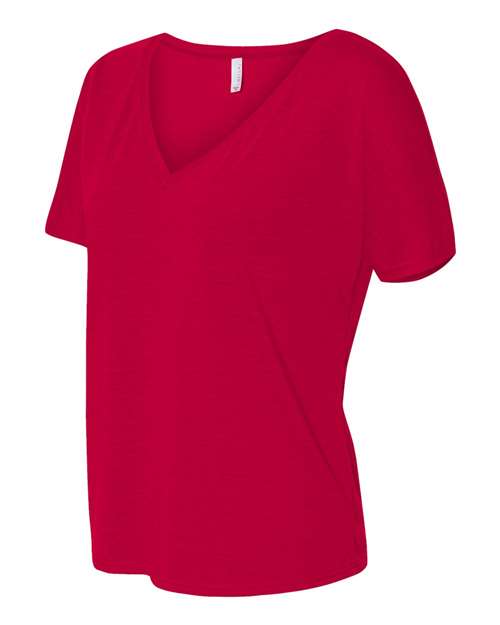 BELLA + CANVAS 8815 - Womens Slouchy V-Neck Tee - Red