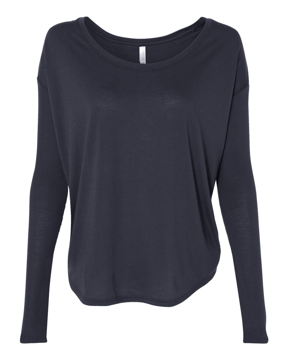 BELLA + CANVAS 8852 — Women’s Flowy 2x1 Ribbed Long Sleeve Tee — Midnight