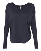 BELLA + CANVAS 8852 — Women’s Flowy 2x1 Ribbed Long Sleeve Tee — Midnight