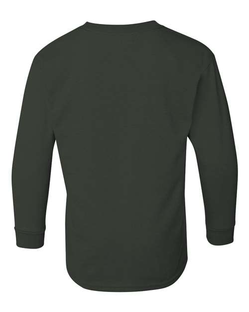 Gildan 5400B - Youth Heavy CottonTM Long Sleeve T-Shirt - Forest Green