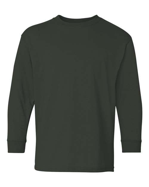 Gildan 5400B - Youth Heavy CottonTM Long Sleeve T-Shirt - Forest Green