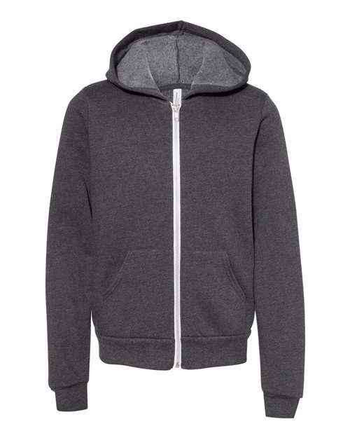 BELLA + CANVAS 3739Y - Youth Sponge Fleece Full-Zip Hoodie Sweatshirt