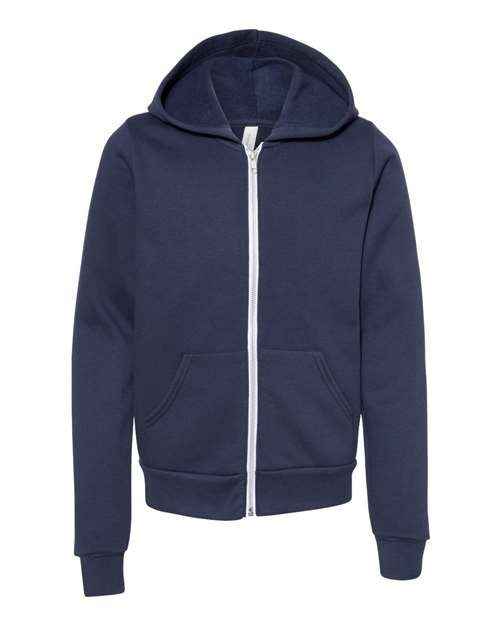 BELLA + CANVAS 3739Y - Youth Sponge Fleece Full-Zip Hoodie Sweatshirt
