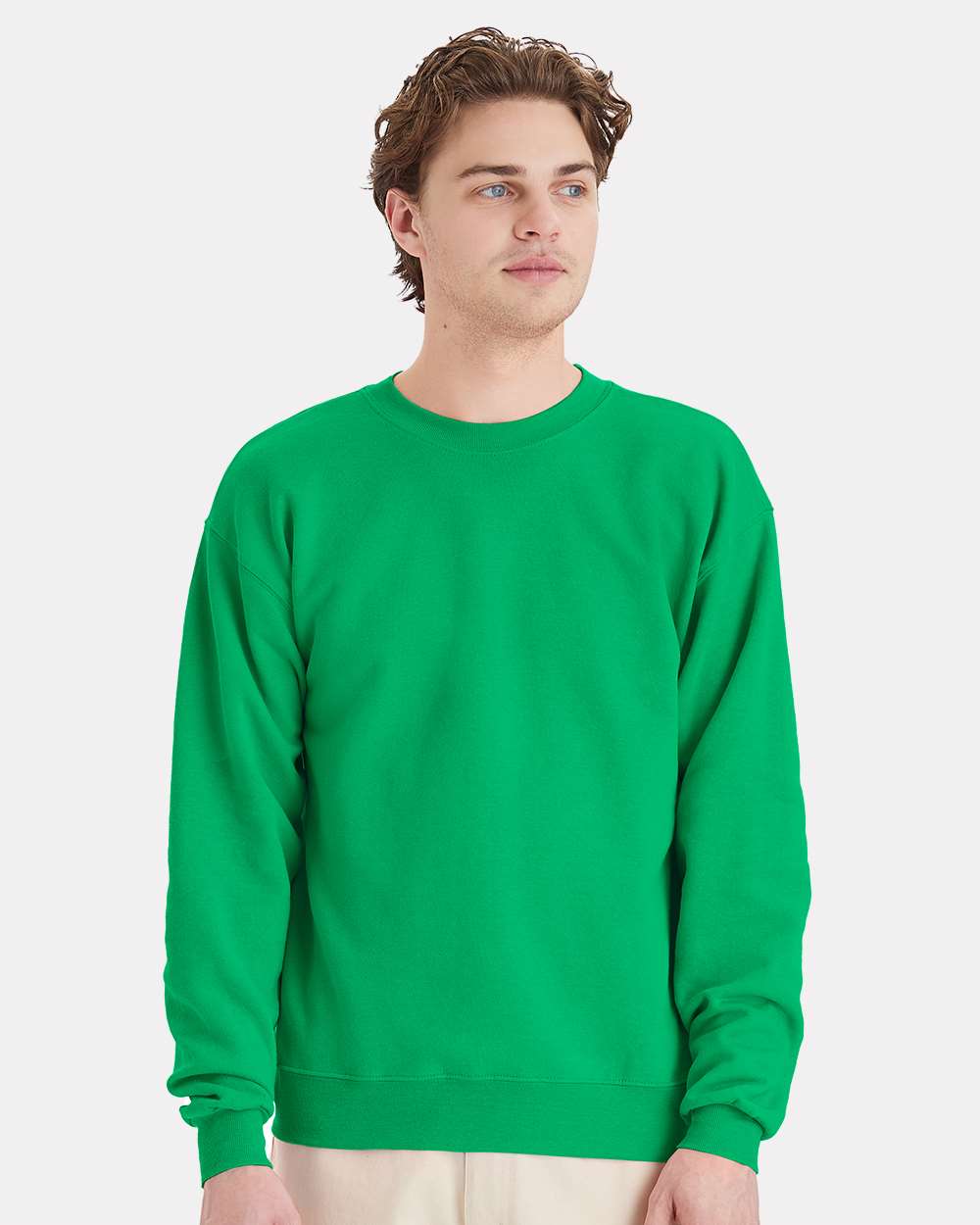 Hanes P160 - Unisex EcoSmart® Crewneck Sweatshirt — Kelly Green