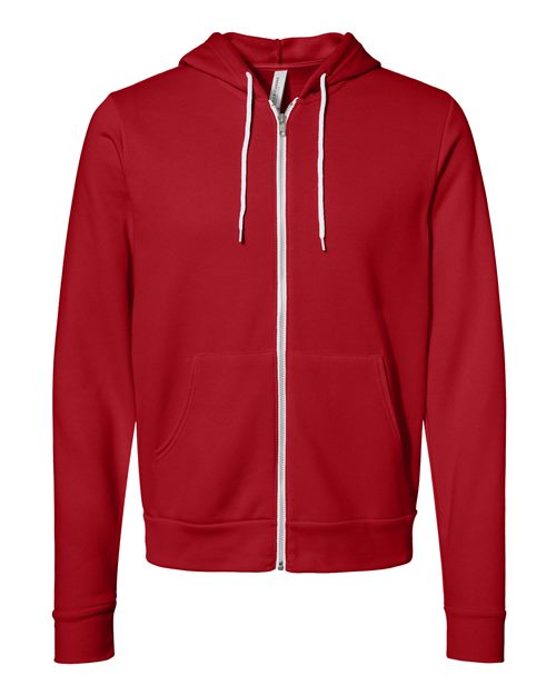 BELLA + CANVAS 3739 - Unisex Sponge Fleece Full-Zip Hoodie Sweatshirt - Red