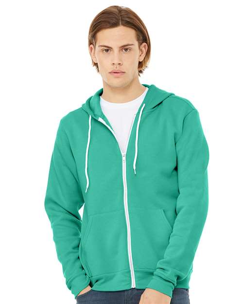 BELLA + CANVAS 3739 - Unisex Sponge Fleece Full-Zip Hoodie Sweatshirt - Teal