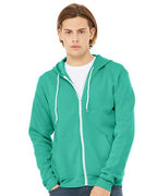 BELLA + CANVAS 3739 - Unisex Sponge Fleece Full-Zip Hoodie Sweatshirt - Teal