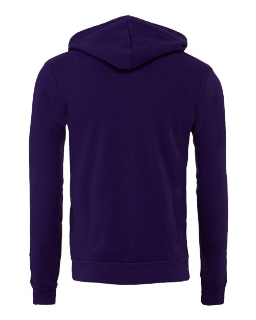 BELLA + CANVAS 3739 - Unisex Sponge Fleece Full-Zip Hoodie Sweatshirt - Team Purple