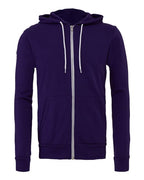 BELLA + CANVAS 3739 - Unisex Sponge Fleece Full-Zip Hoodie Sweatshirt - Team Purple