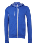 BELLA + CANVAS 3739 - Unisex Sponge Fleece Full-Zip Hoodie Sweatshirt - True Royal