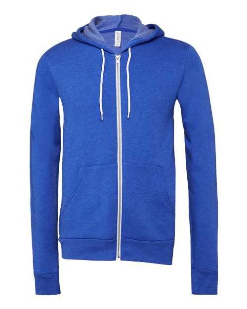 BELLA + CANVAS 3739 - Unisex Sponge Fleece Full-Zip Hoodie Sweatshirt - True Royal