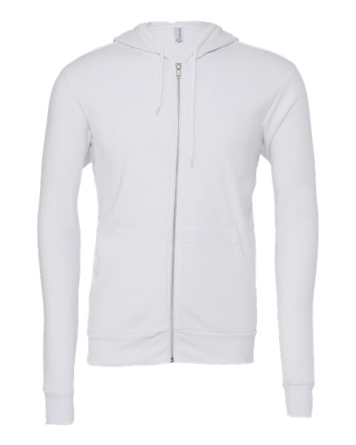 BELLA + CANVAS 3739 - Unisex Sponge Fleece Full-Zip Hoodie Sweatshirt - White