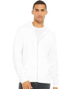 BELLA + CANVAS 3739 - Unisex Sponge Fleece Full-Zip Hoodie Sweatshirt - White