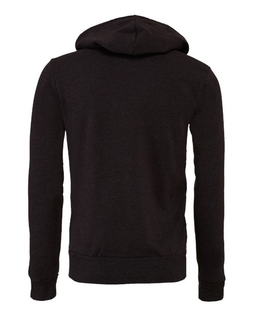 BELLA + CANVAS 3739 - Unisex Sponge Fleece Full-Zip Hoodie Sweatshirt - Dark Grey Heather