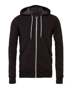 BELLA + CANVAS 3739 - Unisex Sponge Fleece Full-Zip Hoodie Sweatshirt - Dark Grey Heather