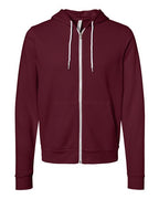 BELLA + CANVAS 3739 - Unisex Sponge Fleece Full-Zip Hoodie Sweatshirt - Maroon