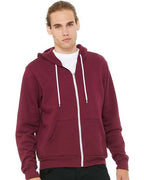 BELLA + CANVAS 3739 - Unisex Sponge Fleece Full-Zip Hoodie Sweatshirt - Maroon