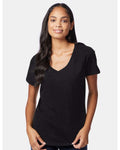 Hanes S04V - Women's Perfect-T V-Neck T-Shirt — Black