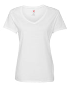 Hanes S04V - Women's Perfect-T V-Neck T-Shirt — White (flat)