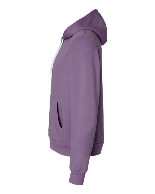 BELLA + CANVAS 3739 - Unisex Sponge Fleece Full-Zip Hoodie Sweatshirt - Heather Team Purple