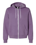 BELLA + CANVAS 3739 - Unisex Sponge Fleece Full-Zip Hoodie Sweatshirt - Heather Team Purple