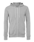 BELLA + CANVAS 3739 - Unisex Sponge Fleece Full-Zip Hoodie Sweatshirt - Athletic Heather