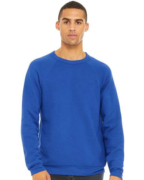 BELLA + CANVAS 3901 - Unisex Sponge Fleece Raglan Crewneck Sweatshirt - True Royal