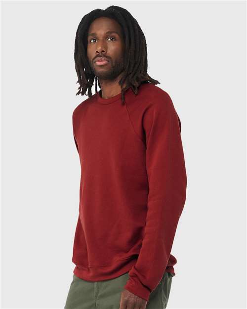 BELLA + CANVAS 3901 - Unisex Sponge Fleece Raglan Crewneck Sweatshirt - Cardinal