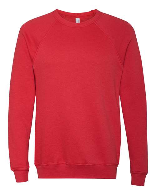 BELLA + CANVAS 3901 - Unisex Sponge Fleece Raglan Crewneck Sweatshirt - Red
