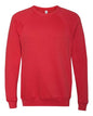 BELLA + CANVAS 3901 - Unisex Sponge Fleece Raglan Crewneck Sweatshirt - Red