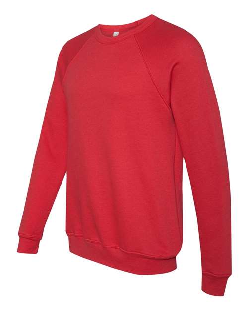 BELLA + CANVAS 3901 - Unisex Sponge Fleece Raglan Crewneck Sweatshirt - Red