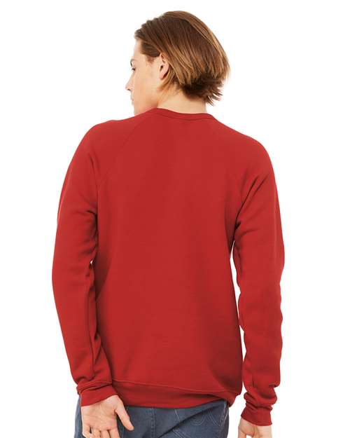 BELLA + CANVAS 3901 - Unisex Sponge Fleece Raglan Crewneck Sweatshirt - Red