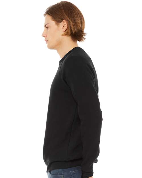 BELLA + CANVAS 3901 - Unisex Sponge Fleece Raglan Crewneck Sweatshirt - Black