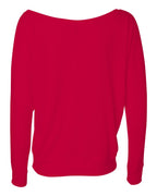 BELLA + CANVAS 8850 — Women’s Flowy Off Shoulder Long Sleeve Tee — Red (flat)