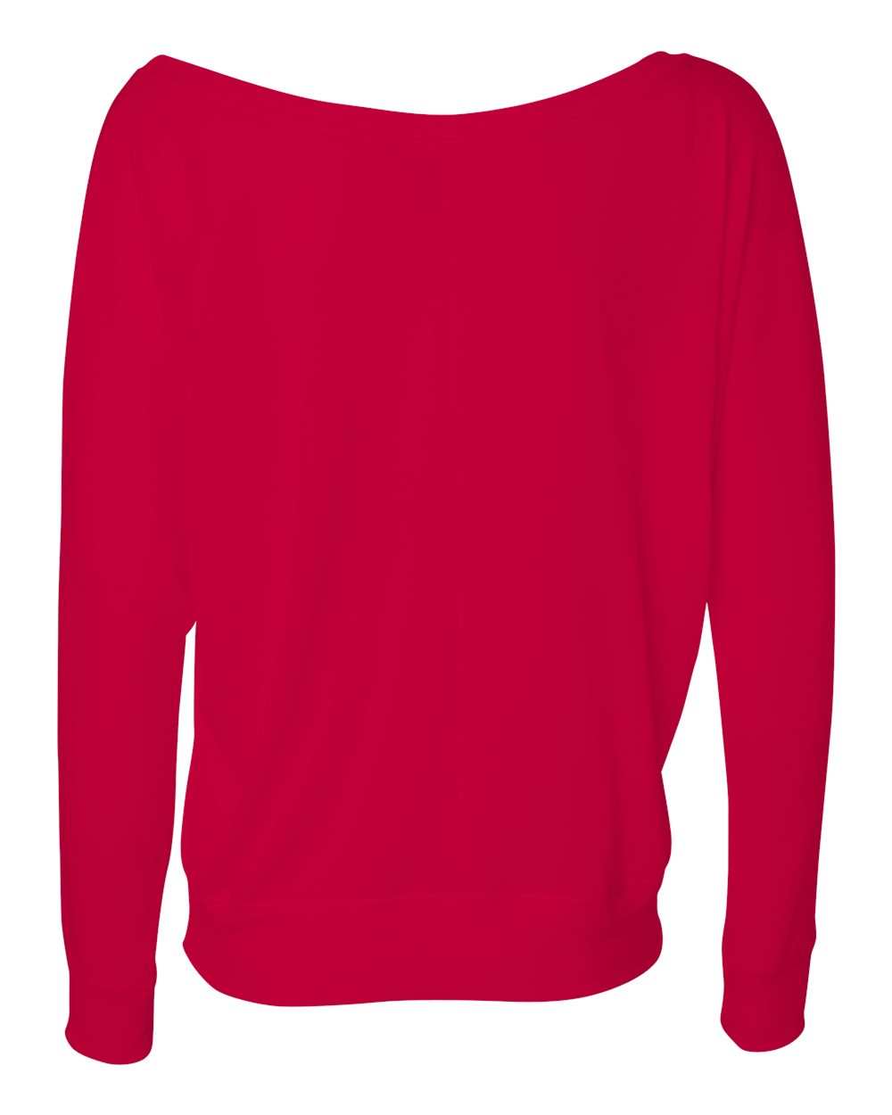 BELLA + CANVAS 8850 — Women’s Flowy Off Shoulder Long Sleeve Tee — Red (flat)