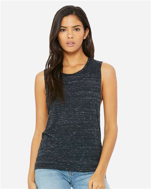 BELLA + CANVAS 8803 - Women's Flowy Scoop Muscle Tank - Black Marble